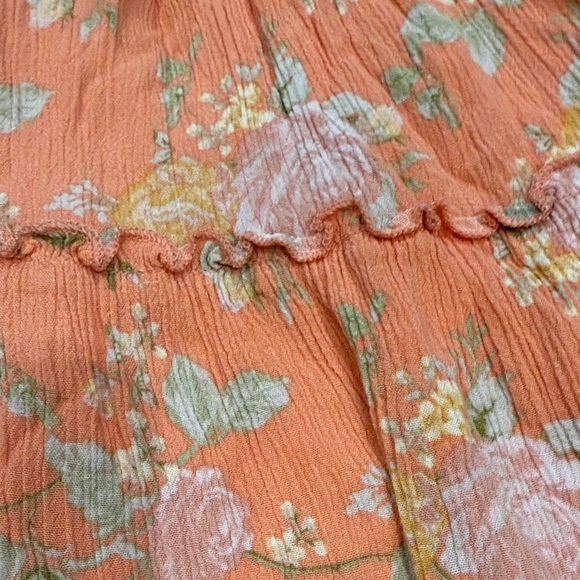 Floral Orange Kids Dress - Picture 3 of 5
